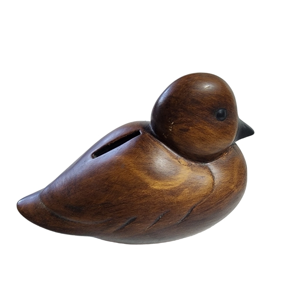 Ceramic duck decoy money piggy bank decor